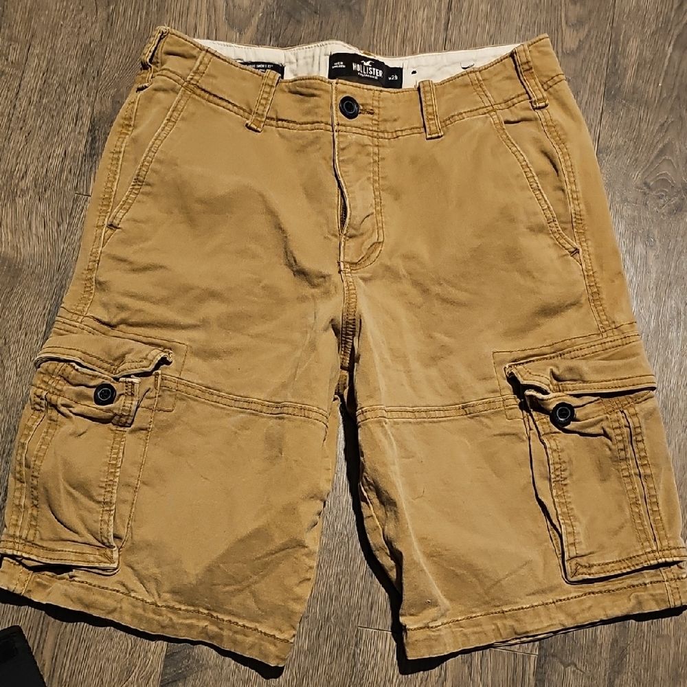 Hollister Cargo Men's Tan Shorts Wsist 29 Epic Flex 12 Inches Men Causal Summer